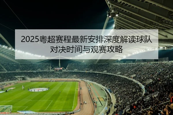 2025粤超赛程最新安排深度解读球队对决时间与观赛攻略